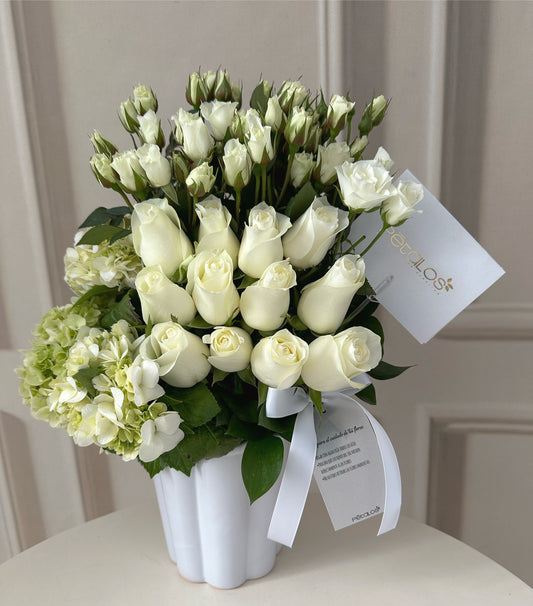 Arreglo floral luz blanco